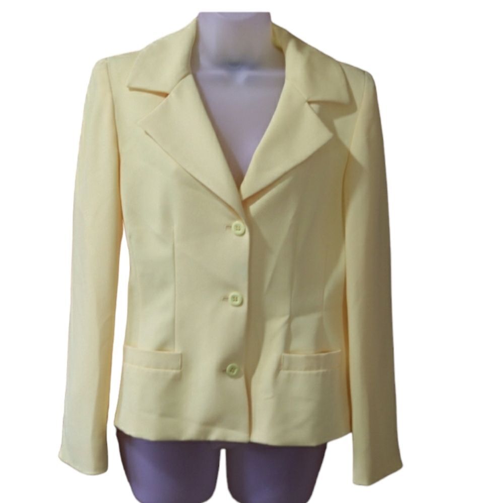 Francess & Rita Pale Yellow Vintage Blazer Jacket Medium